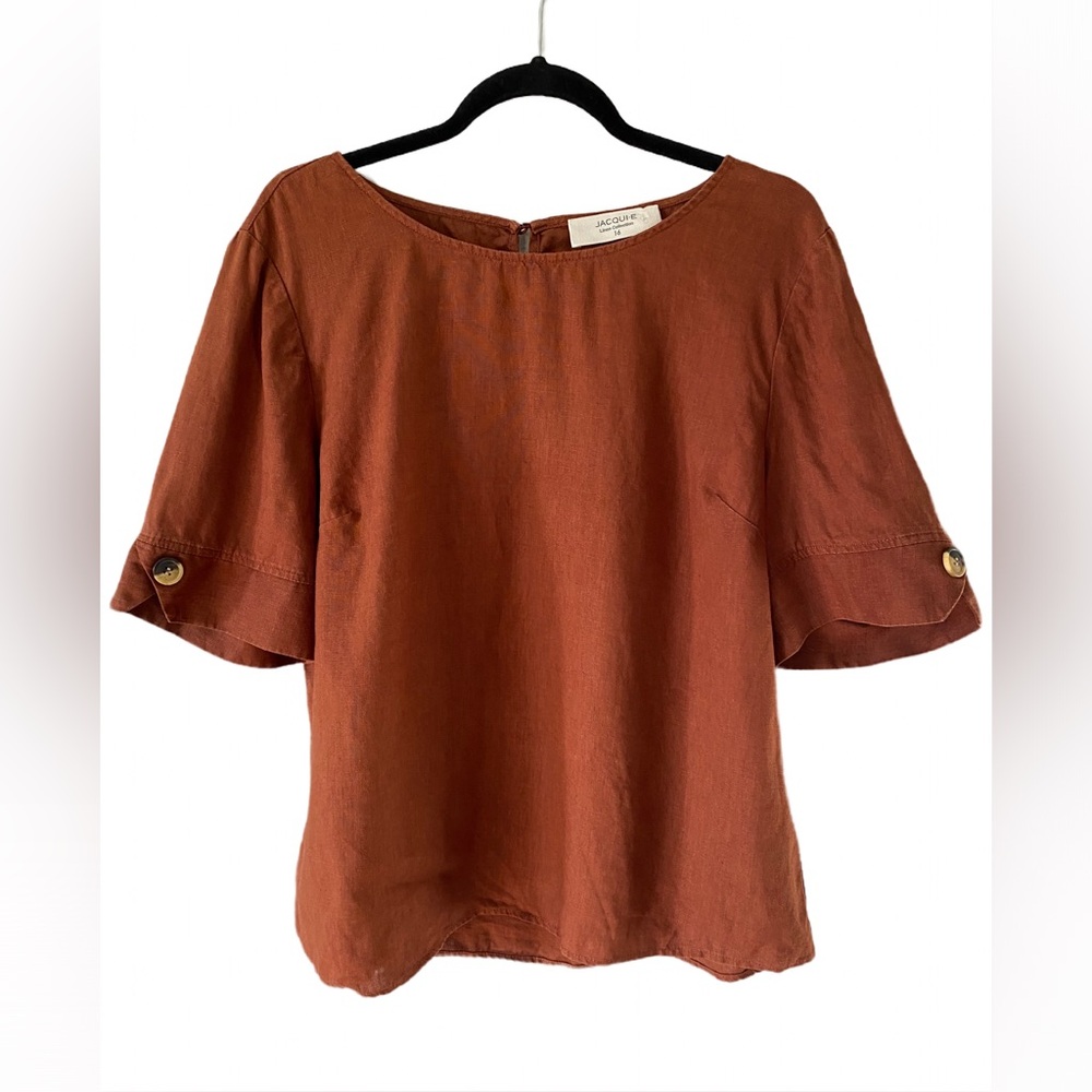 Women's Rust Top with Button Detail